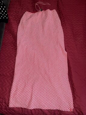 wild fable Red Gingham Maxi Skirt
